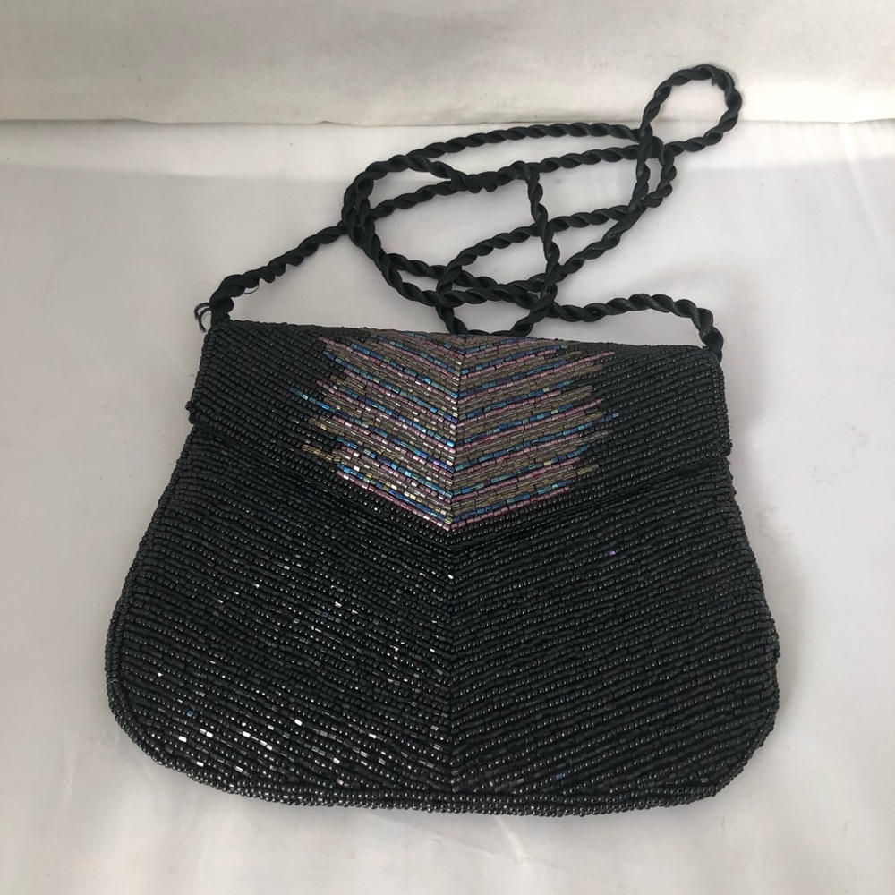 Beaded evening flap bag